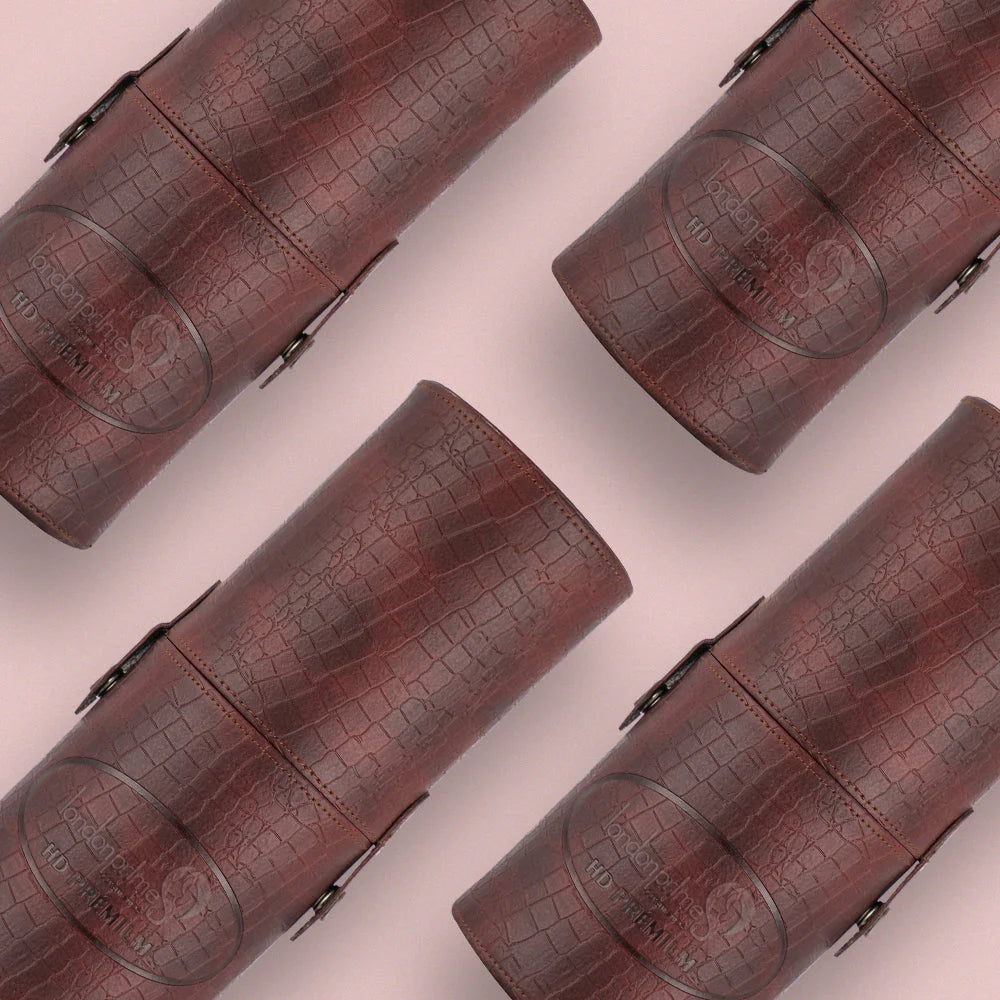 London Prime Cosmetics Brush Holder Cylinder Shaped Brown (Big)