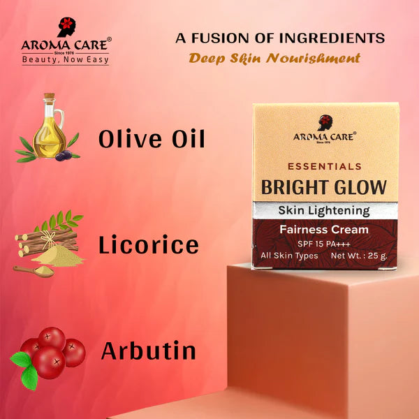AROMA CARE BRIGHT GLOW SKIN LIGHTENING FAIRNESS CREAM 50GM