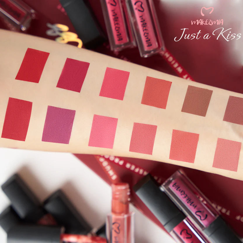 MAKEZMIA "JUST A KISS" LIQUID LIPSET OF 12 PC SET