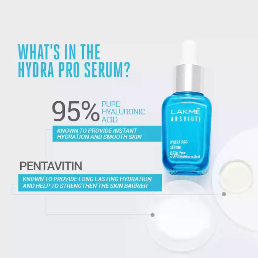 Lakme Absolute Hydra Pro Serum With 95% Pure Hyaluronic Acid For Intense Hydration