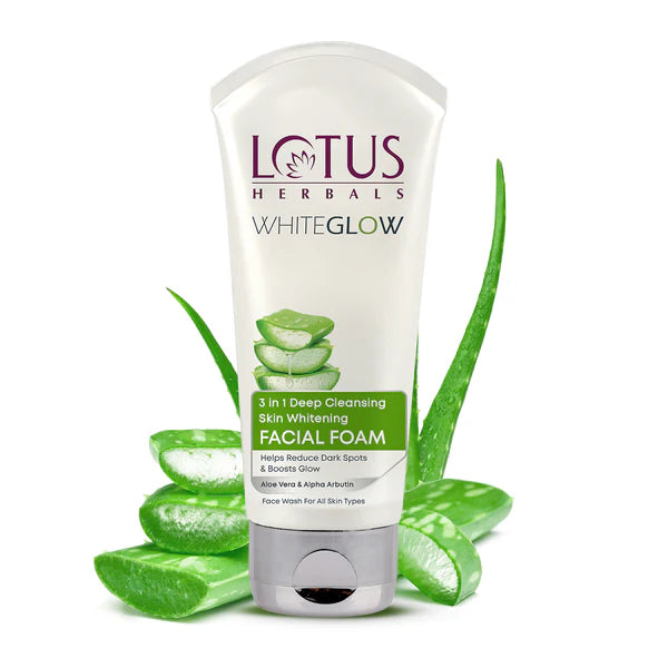 Lotus Herbal WhiteGlow 3 In 1 Deep Cleansing Skin Brightening Facial Foam 100GM