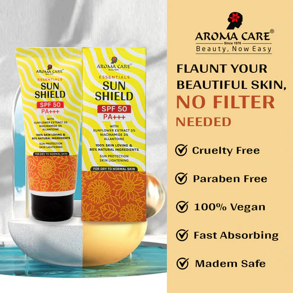Aroma Care Essentials Sun Shield SPF 50 PA+++ (For Dry To Normal Skin)