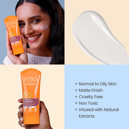 Lotus Herbal Safe Sun UV Screen MatteGEL Sunscreen SPF 50 PA+++ 50GM