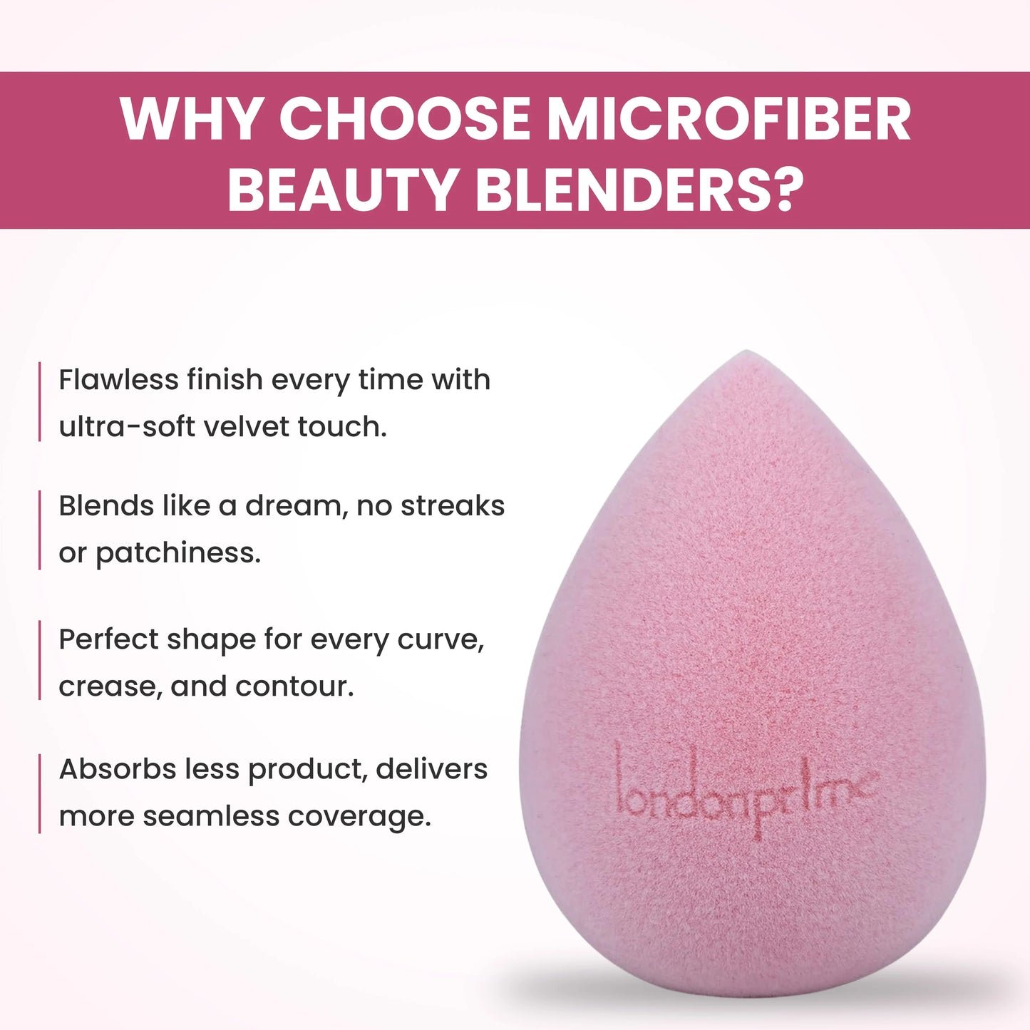 London Prime Microfiber Velvet Sponge - Cameo Pink