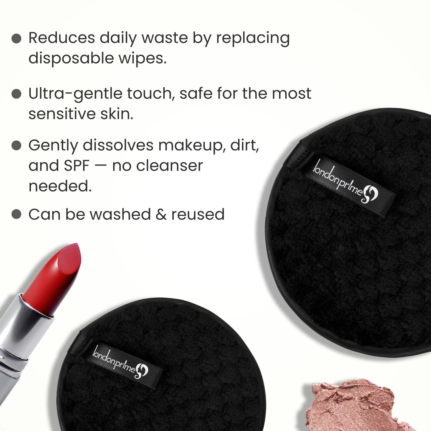 London Prime Makeup Remover Pad- Black