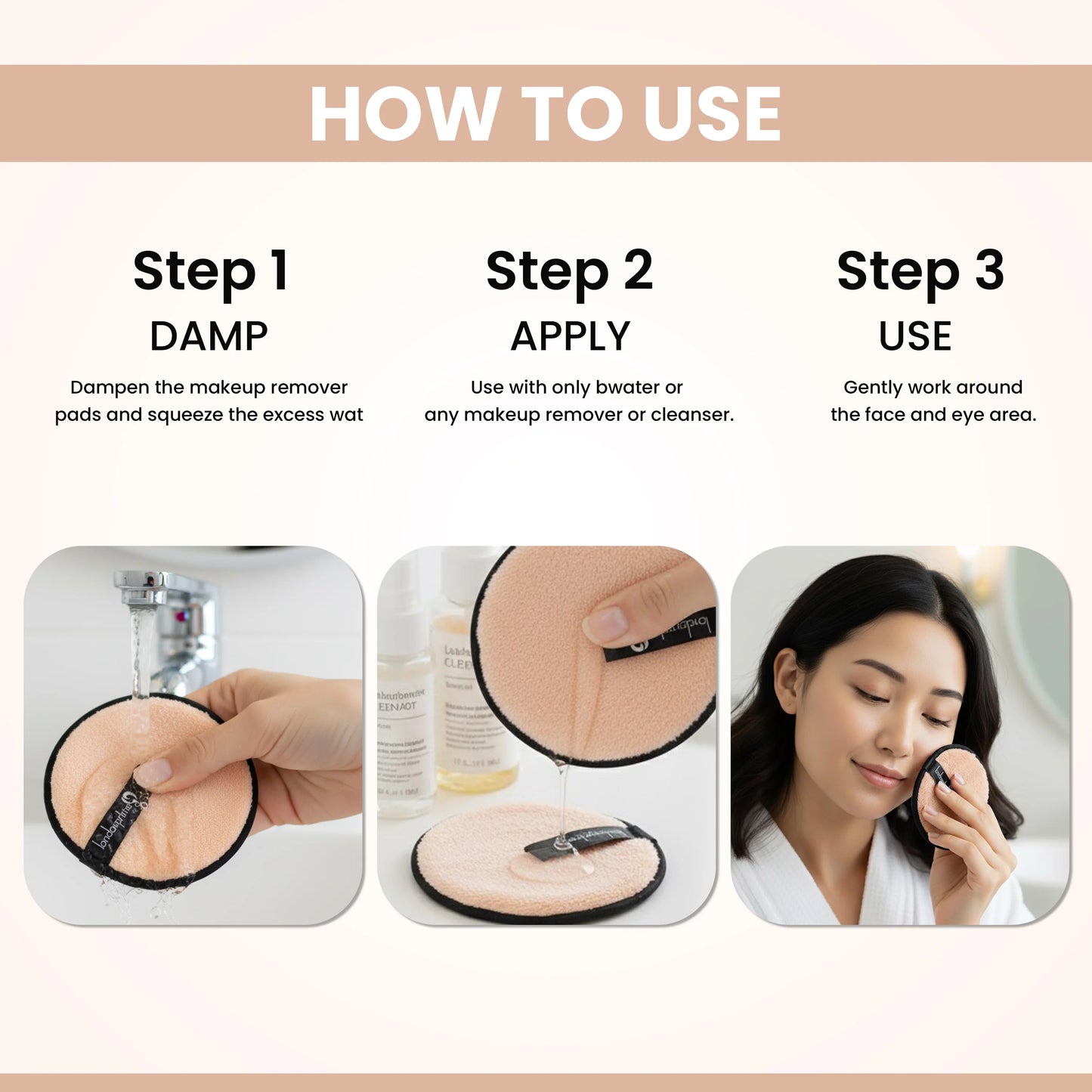 London Prime Reusable Makeup Remover Pad Pro - Caramel Brown