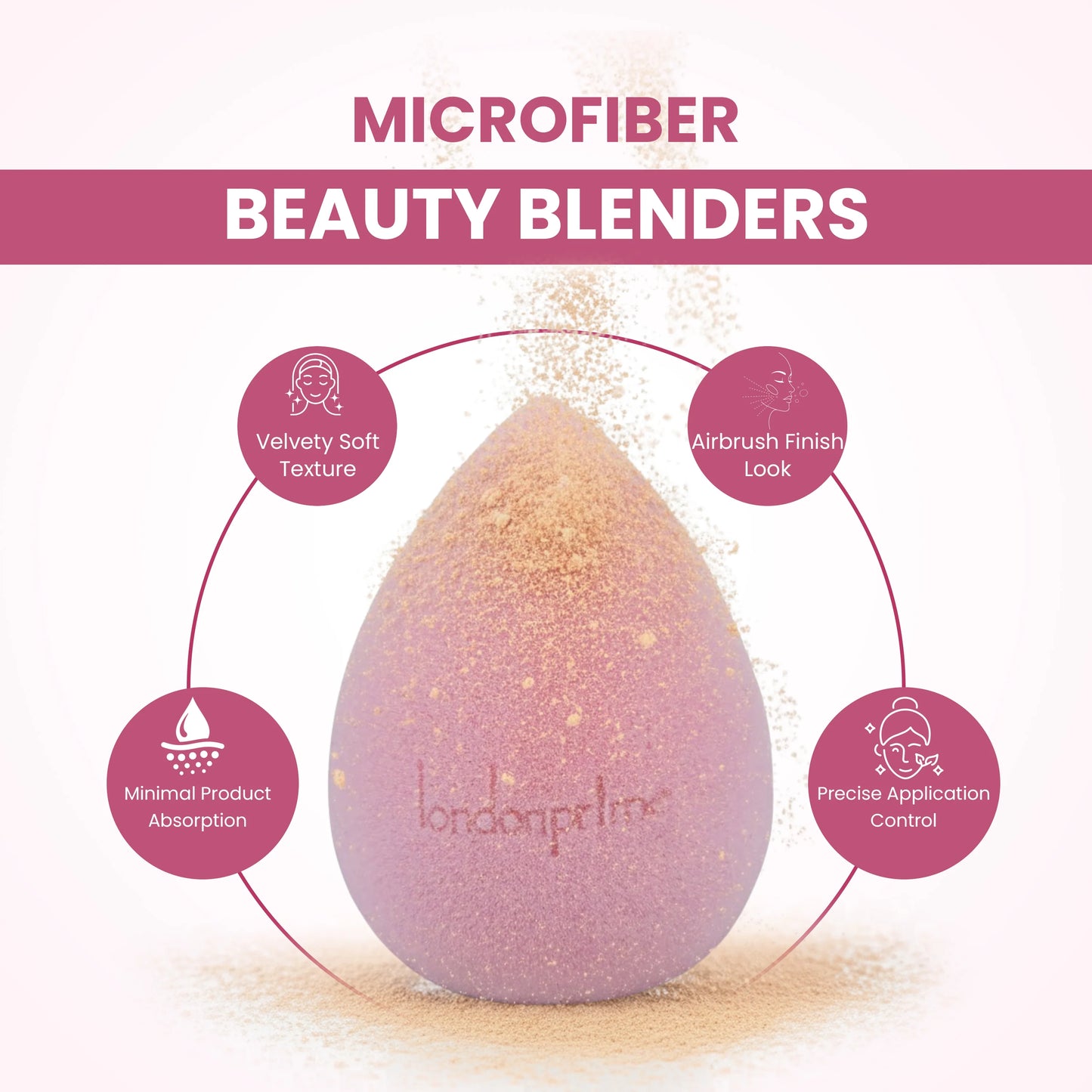 London Prime Microfiber Velvet Sponge - Cameo Pink