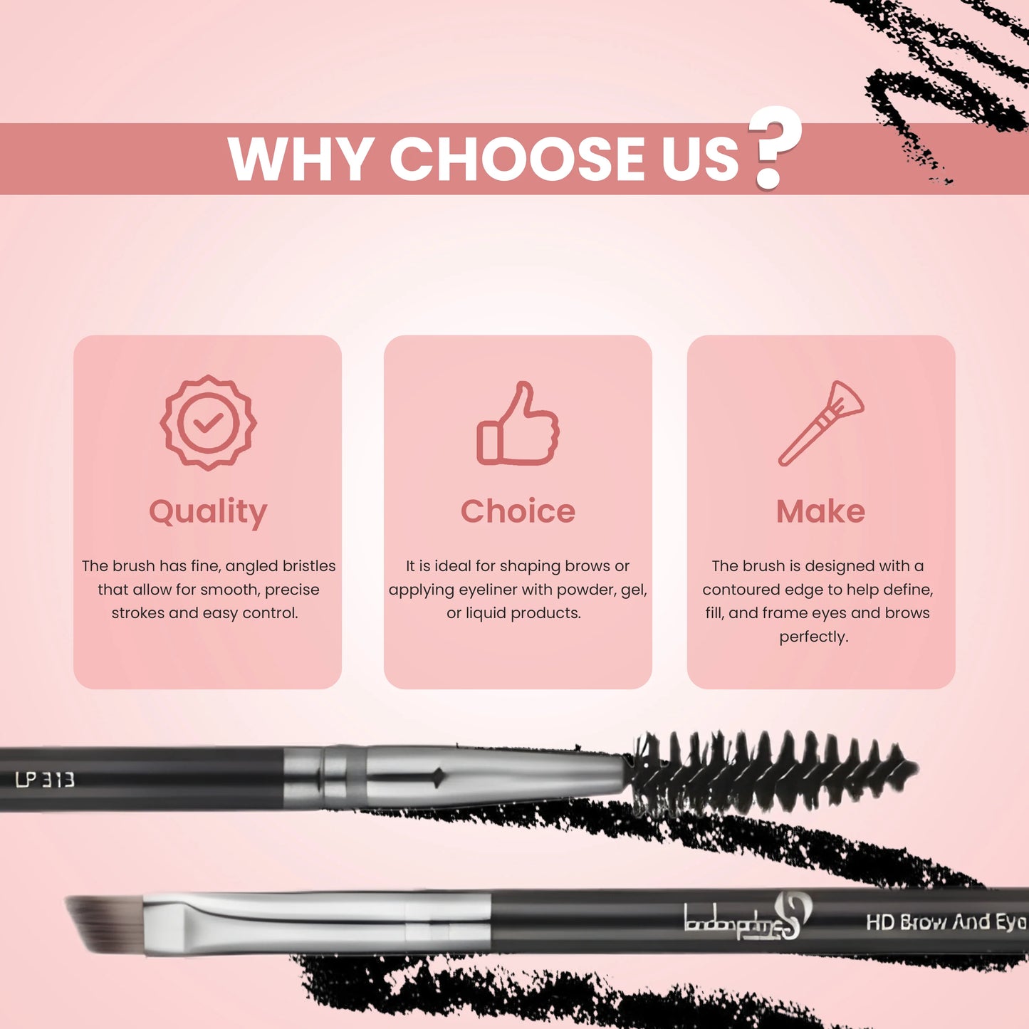 London Prime Brow And Eye Angular Brush [LP 313]
