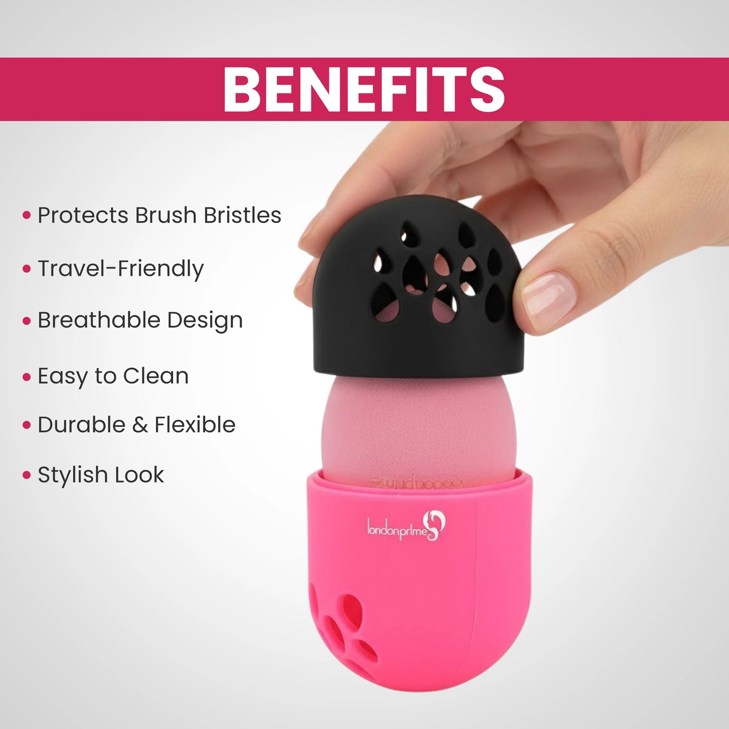 London Prime Sponge Holder - Black & Pink