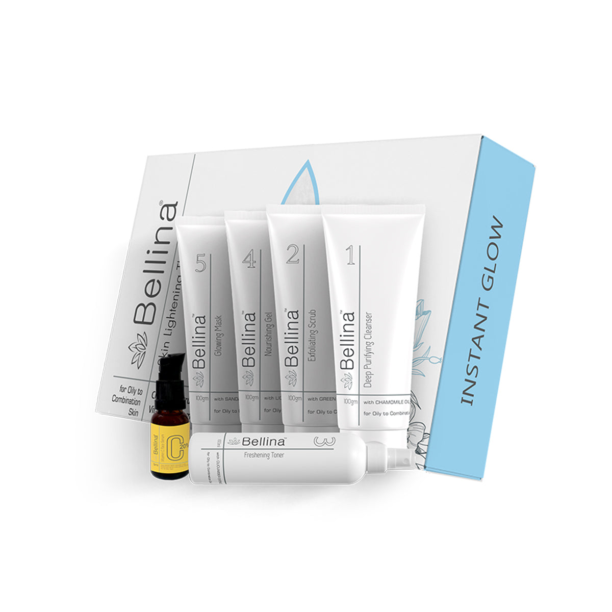 Bellina Skin Lightening Facial Kit (For Oily to Combination Skin)