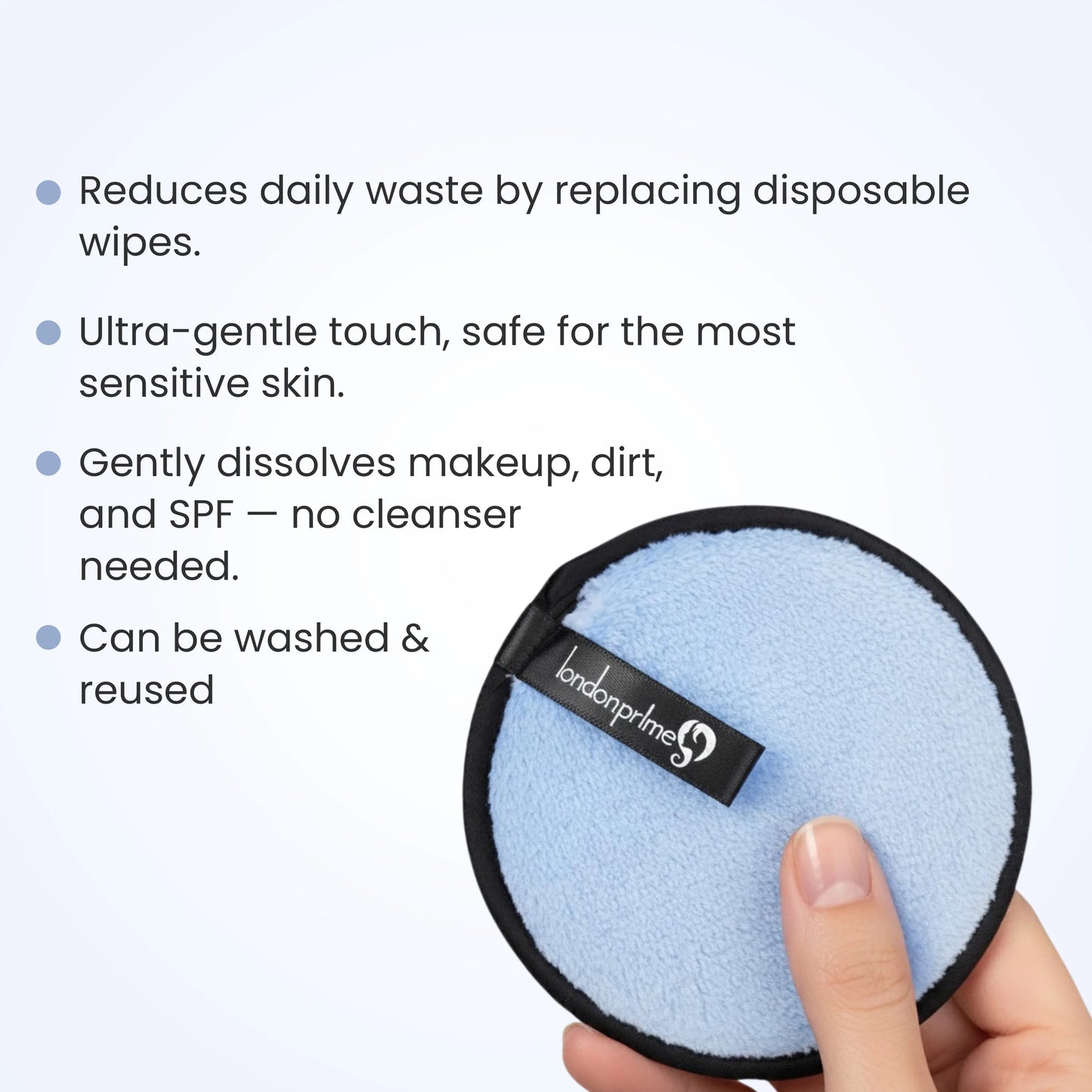 London Prime Reusable Makeup Remover Pad Pro - Denim Blue