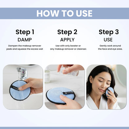 London Prime Reusable Makeup Remover Pad Pro - Denim Blue