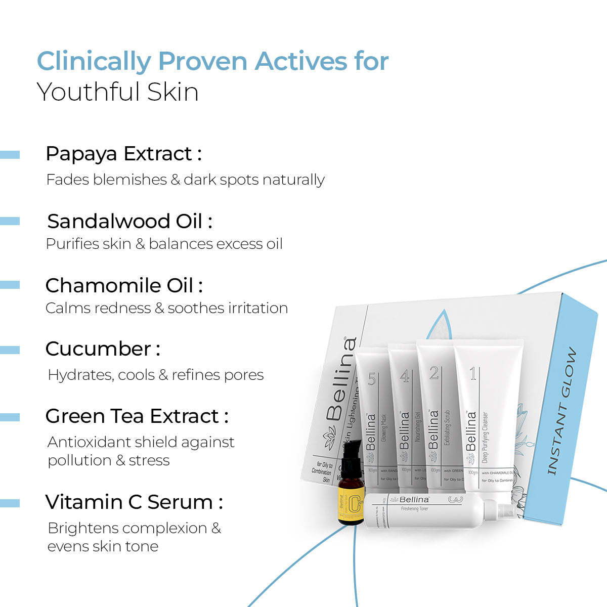 Bellina Skin Lightening Facial Kit (For Oily to Combination Skin)