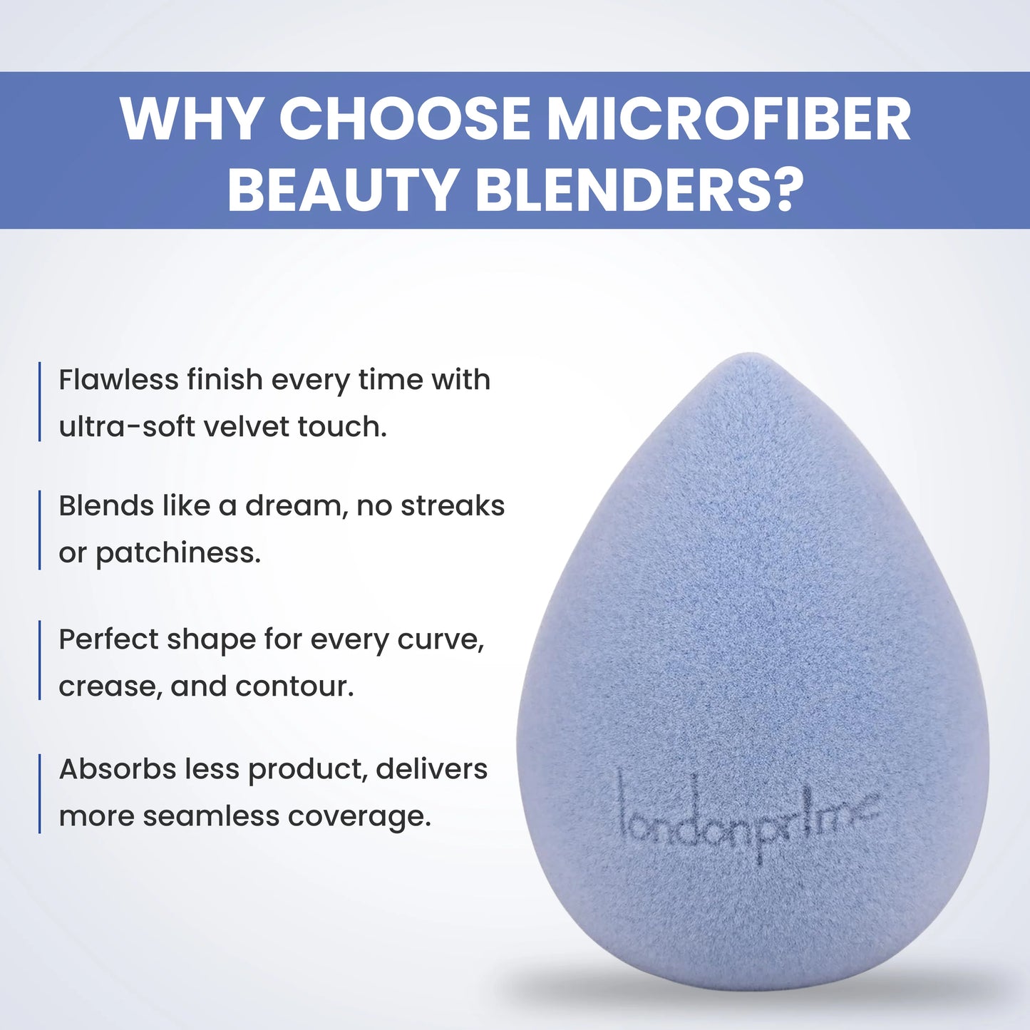 London Prime Microfiber Velvet Sponge - Argentenian Blue