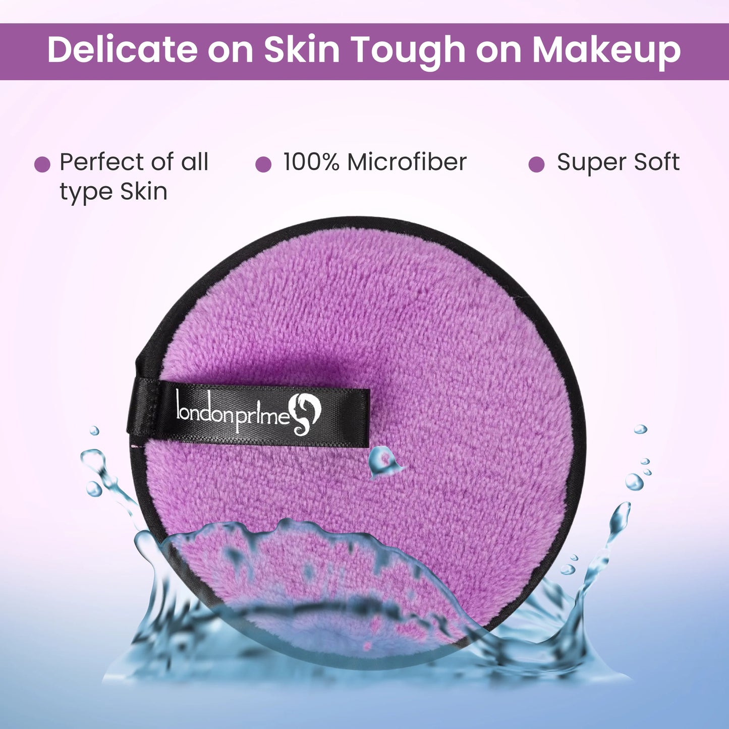 London Prime Reusable Makeup Remover Pad Pro - Pearly Purple