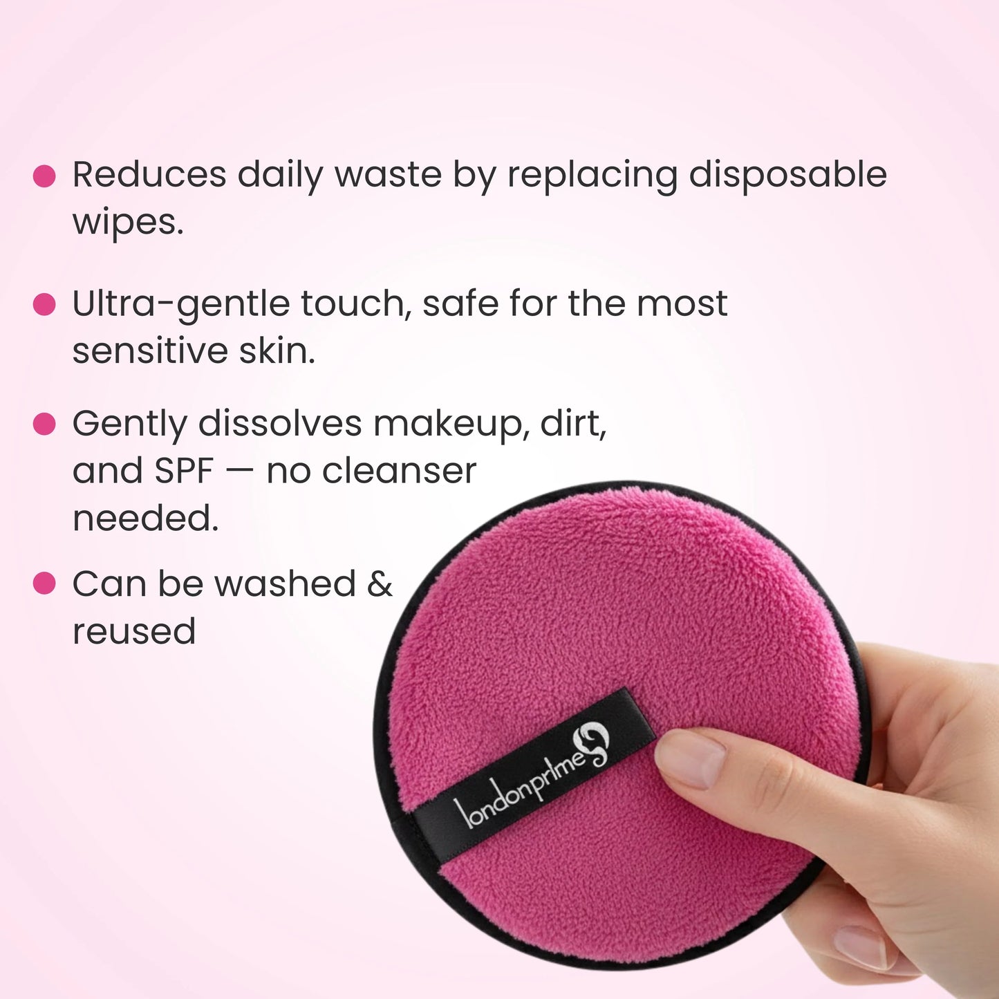 London Prime Reusable Makeup Remover Pad Pro - Hibiscus Red
