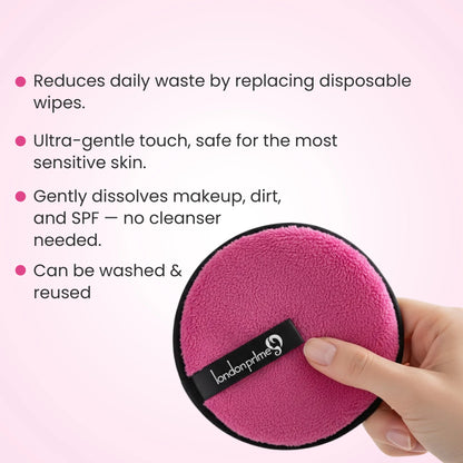London Prime Reusable Makeup Remover Pad Pro - Hibiscus Red