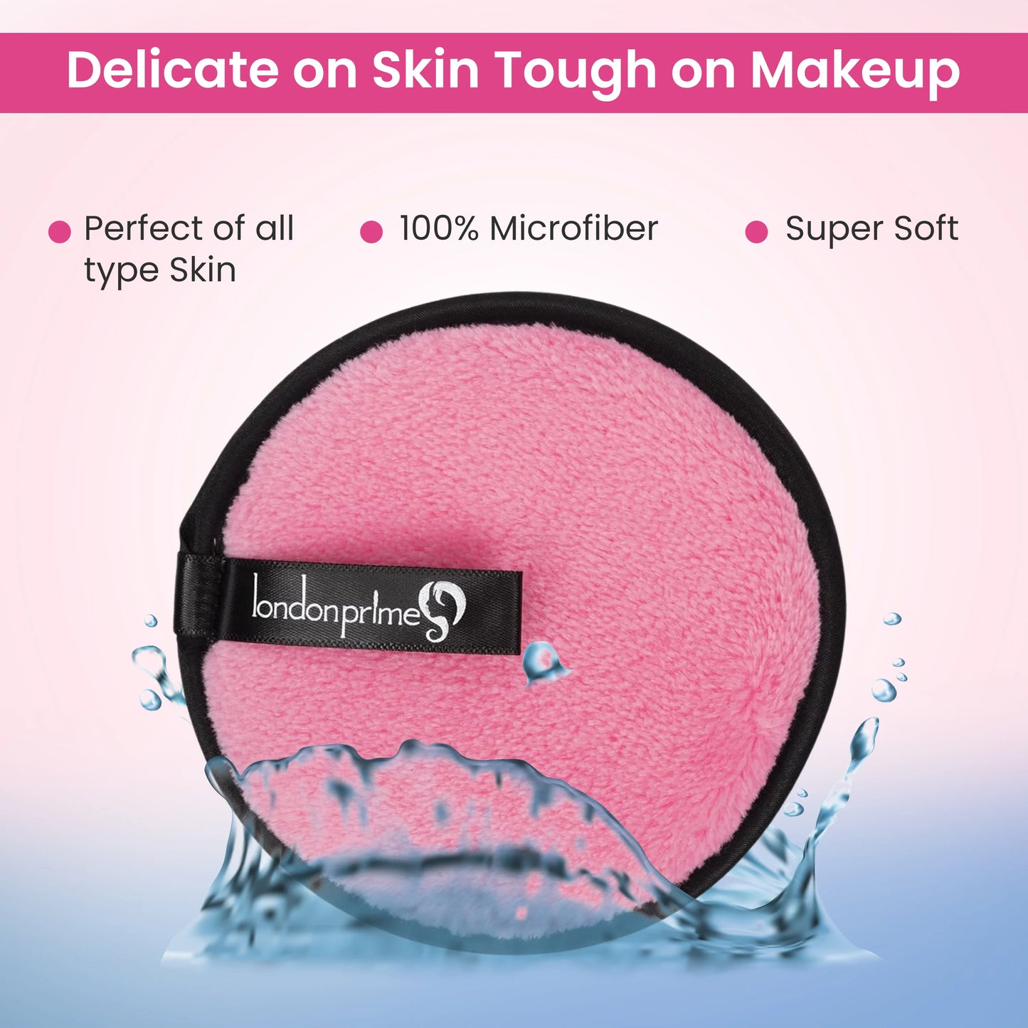 London Prime Reusable Makeup Remover Pad Pro - Baby Pink