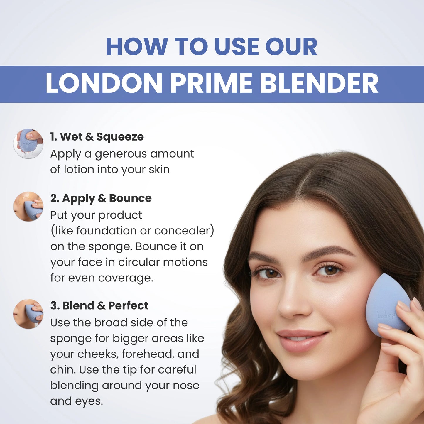 London Prime Microfiber Velvet Sponge - Argentenian Blue