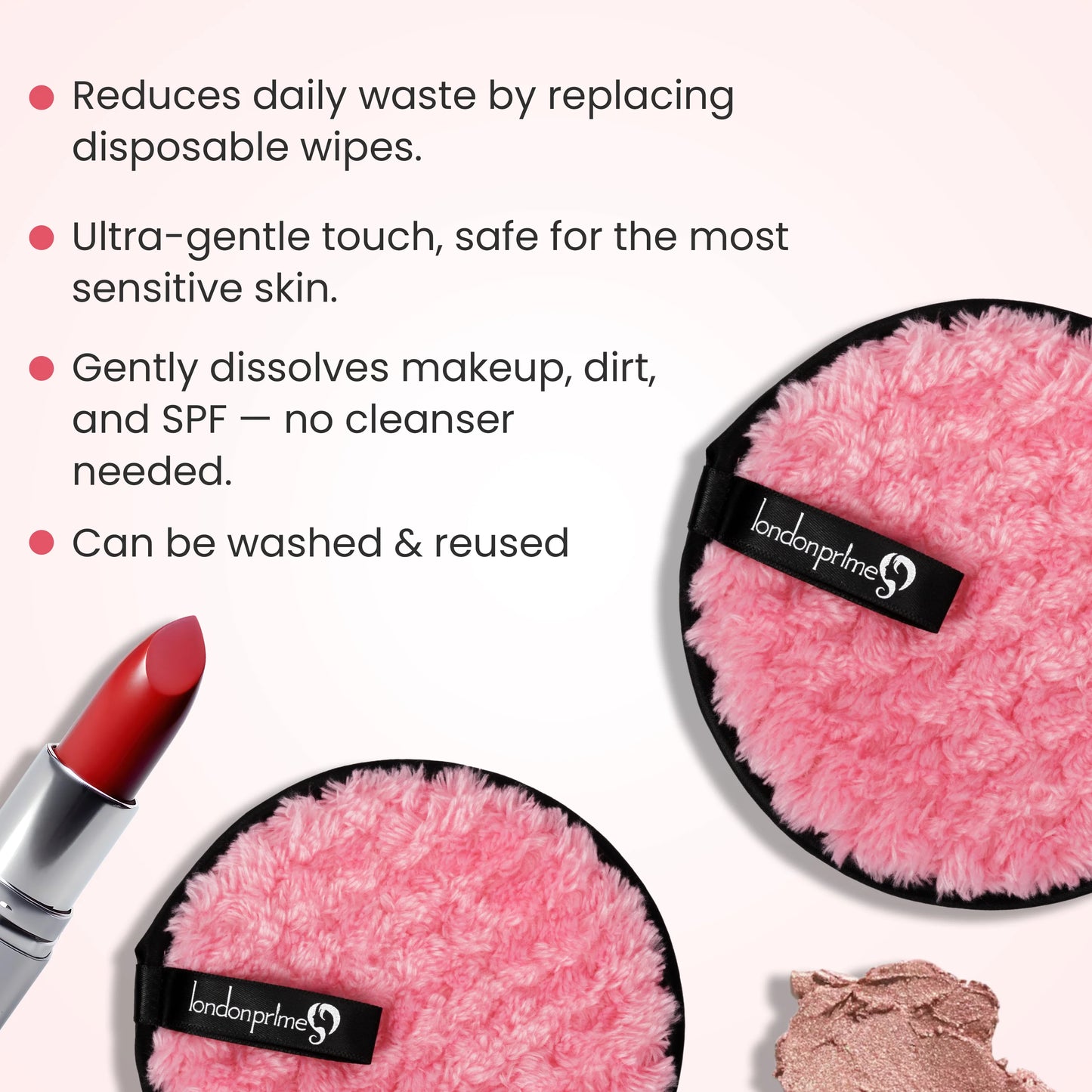 London Prime Makeup Remover Pad- Pink