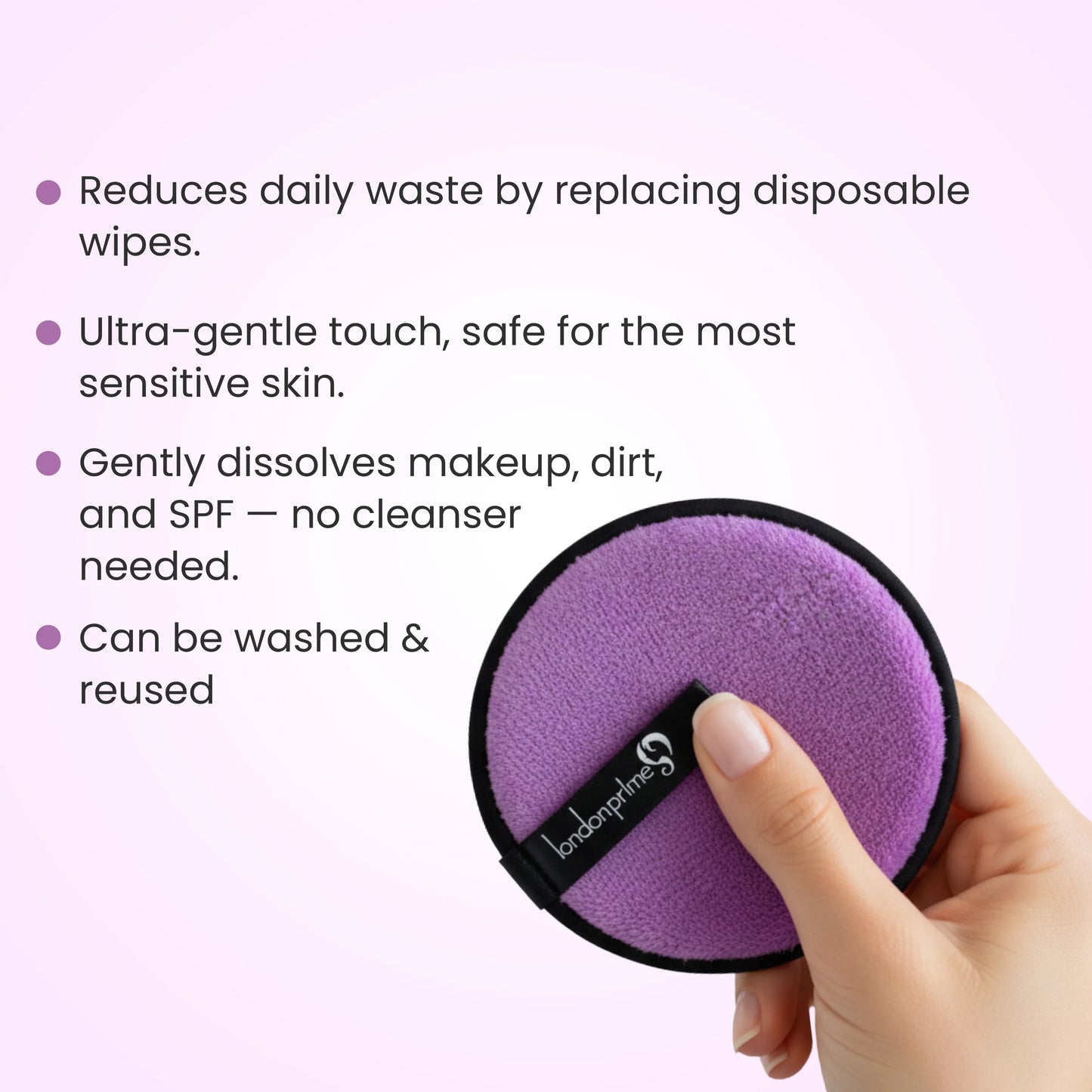London Prime Reusable Makeup Remover Pad Pro - Pearly Purple