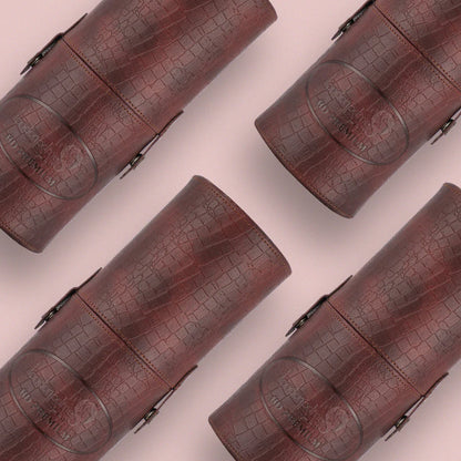 London Prime Cosmetics Brush Holder Cylinder Shaped Brown (Big)