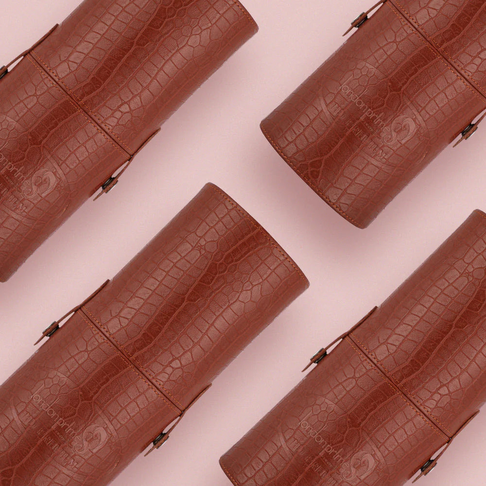 London Prime Cosmetics Brush Holder Cylinder Shaped Orange Rust (Big)