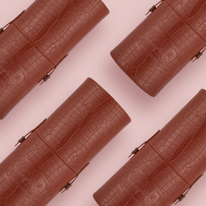 London Prime Cosmetics Brush Holder Cylinder Shaped Orange Rust (Big)