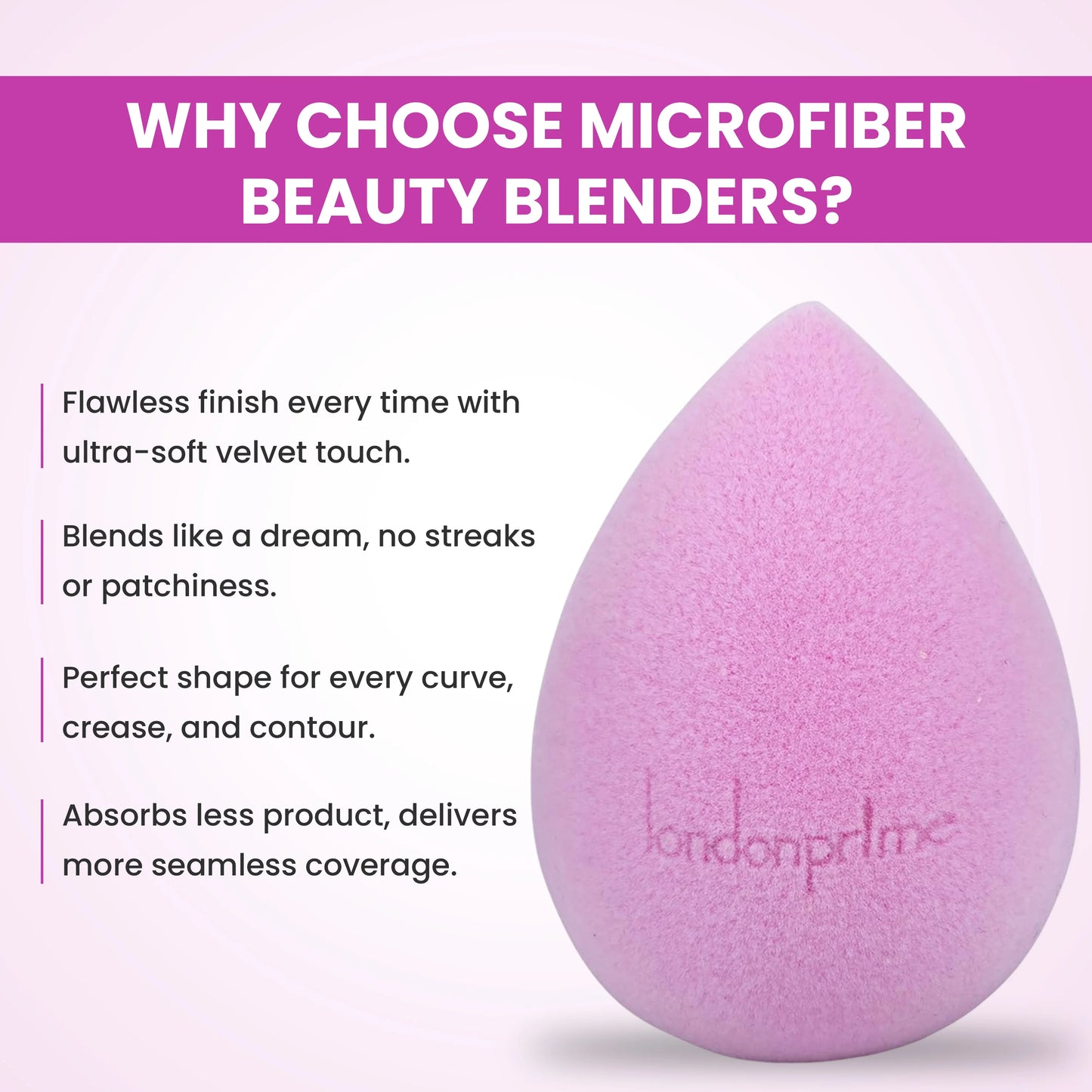 London Prime Microfiber Velvet Sponge - Orchid Pink