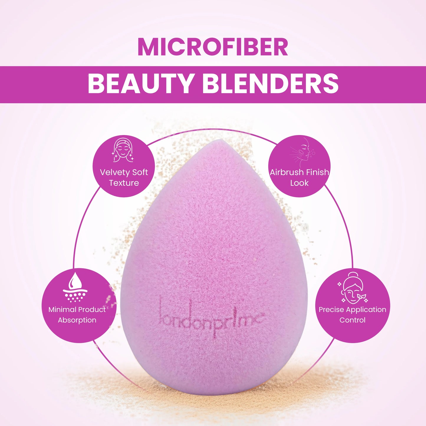 London Prime Microfiber Velvet Sponge - Orchid Pink
