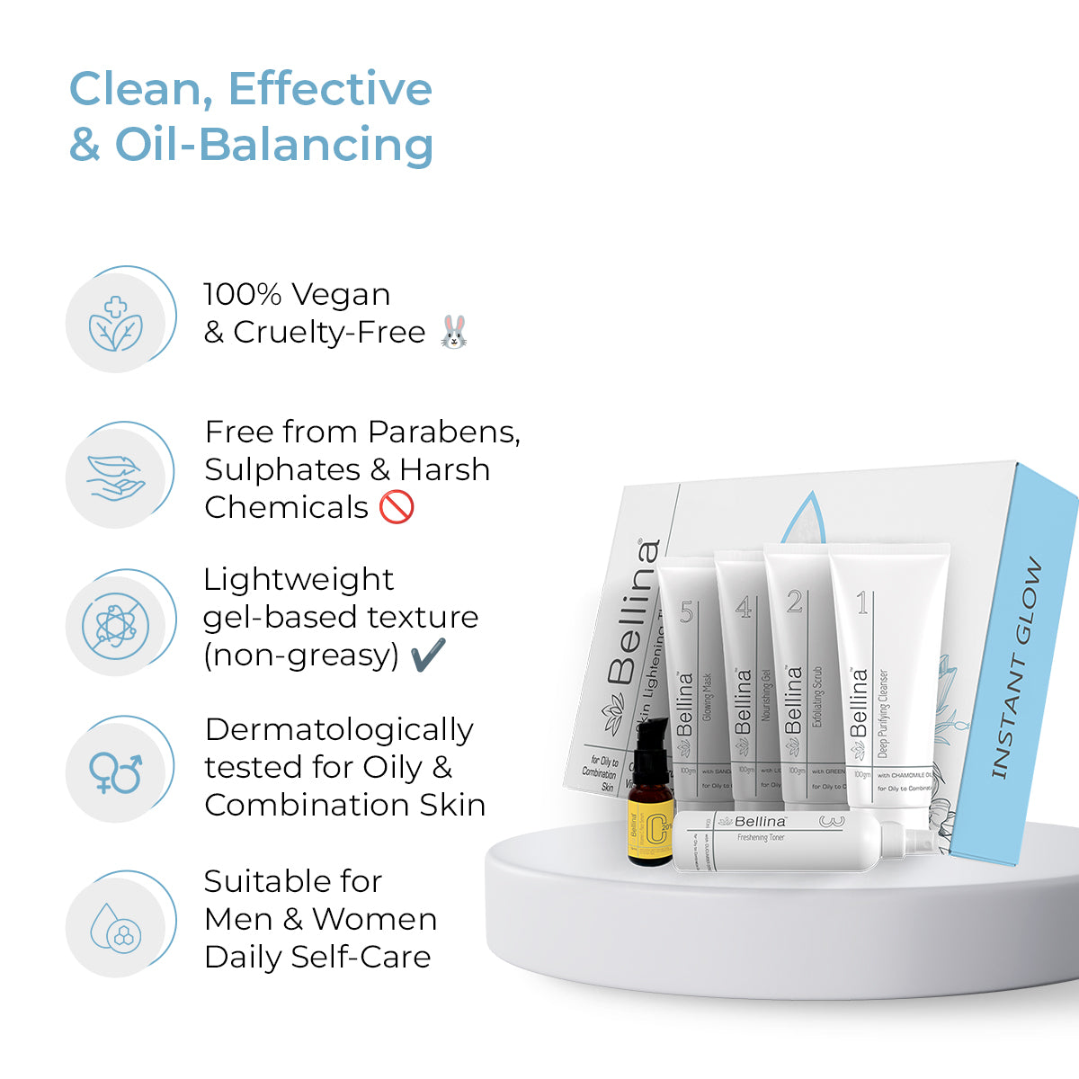 Bellina Skin Lightening Facial Kit (For Oily to Combination Skin)