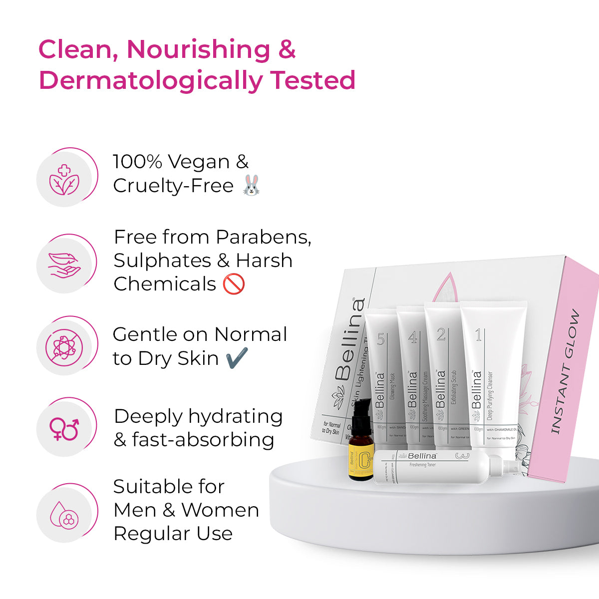 Bellina Skin Lightening Facial Kit (For Normal to Dry Skin)