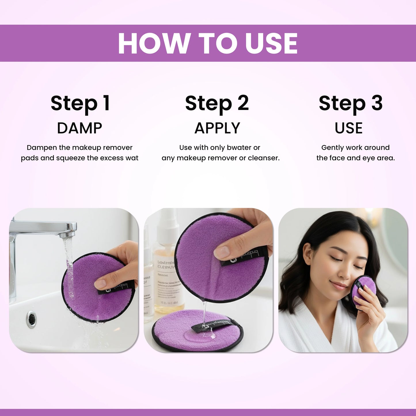 London Prime Reusable Makeup Remover Pad Pro - Pearly Purple