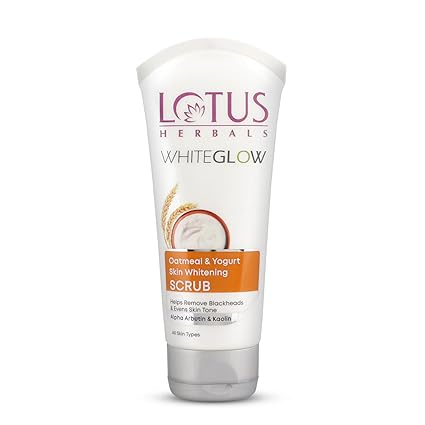 Lotus Herbal WhiteGlow Skin Brightening Oatmeal & Yogurt Scrub 100GM