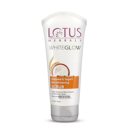 Lotus Herbal WhiteGlow Skin Brightening Oatmeal & Yogurt Scrub 100GM