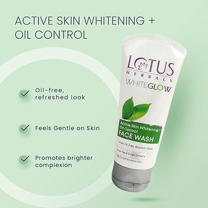 Lotus Herbal WhiteGlow Skin Brightening + Oil Control Facewash 100GM
