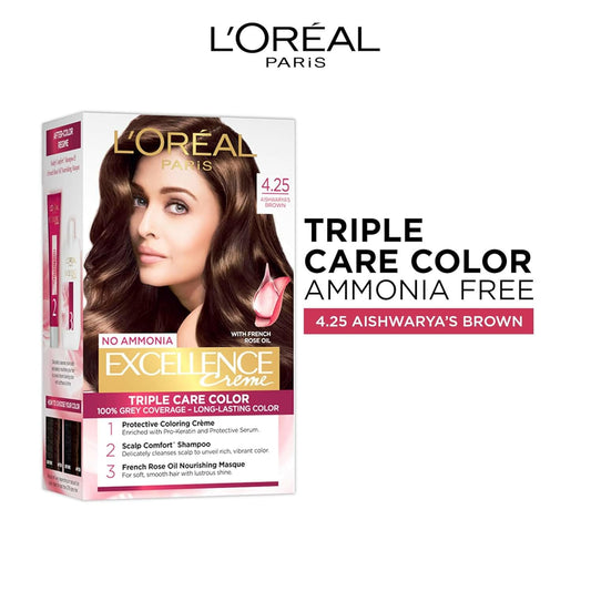 L'Oreal Paris Permanent Hair Colour,Aishwarya'S Brown,Excellence Crème, 4.25