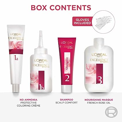 L'Oreal Paris Excellence Creme Hair Color, 3 Dark Brown, 72ml+100g