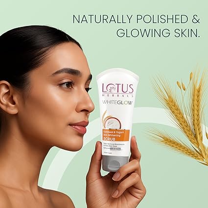 Lotus Herbal WhiteGlow Skin Brightening Oatmeal & Yogurt Scrub 100GM