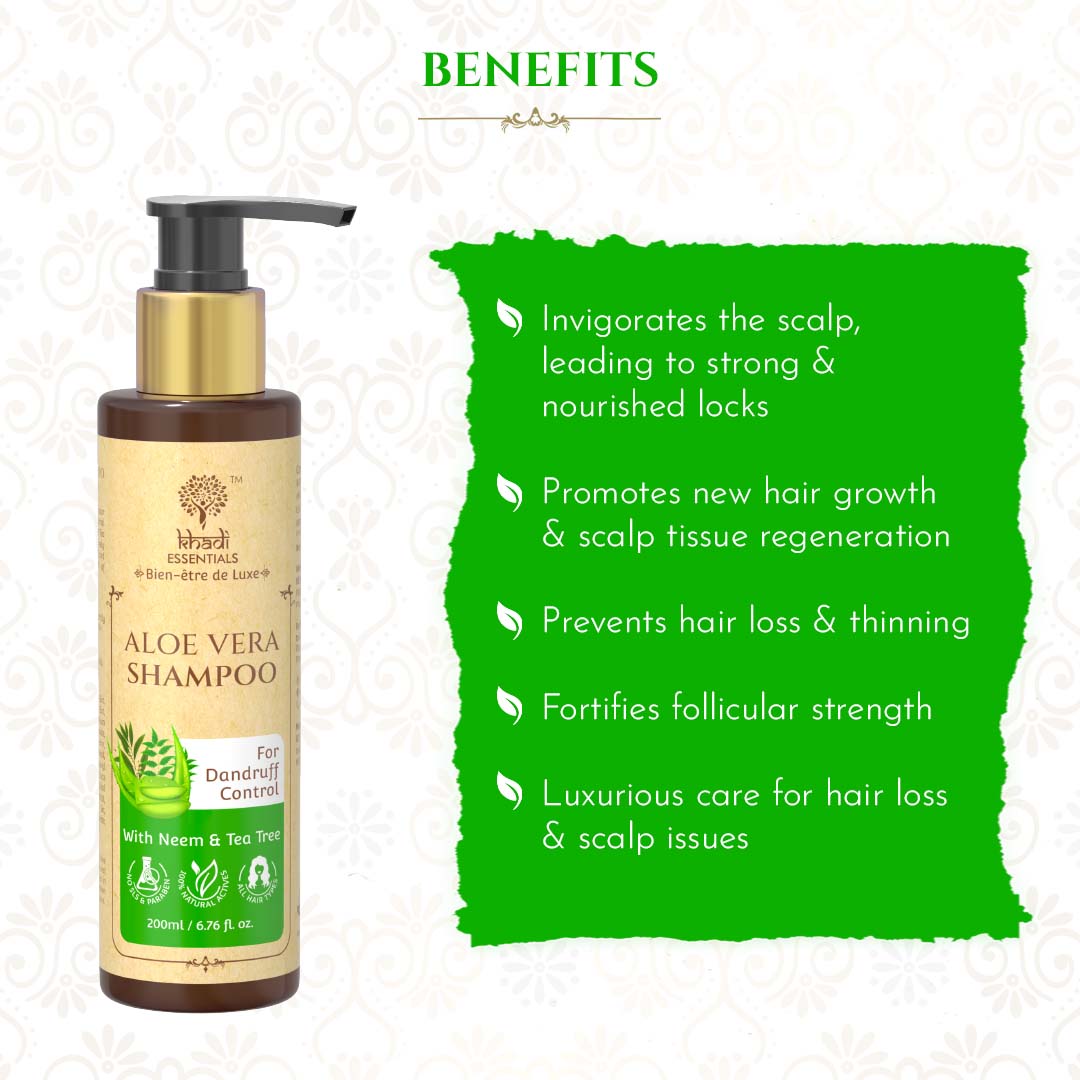 KHADI Aloe, Neem & Tea Tree Shampoo , 200ml  ONESTOP-MALL OF SALON PRIVATE  LIMITED