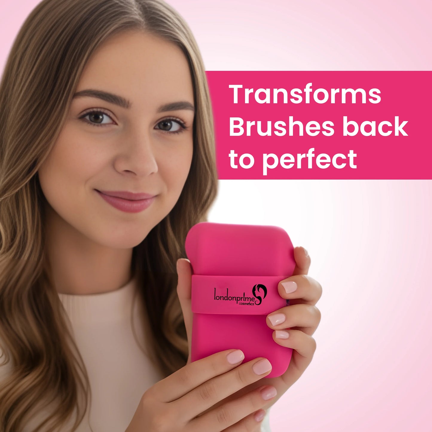 London Prime Silicone Makeup Brush Cleaner - Pink