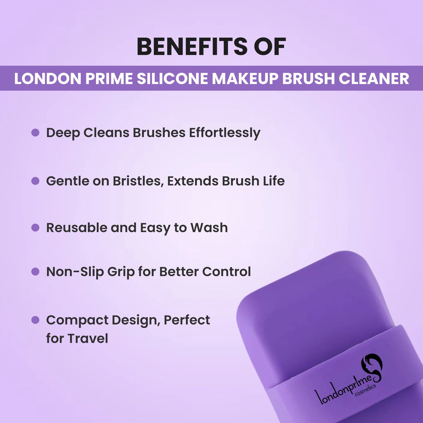 London Prime Silicone Makeup Brush Cleaner - Purple