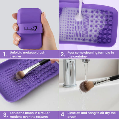 London Prime Silicone Makeup Brush Cleaner - Purple