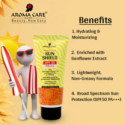 Aroma Care Essentials Sun Shield SPF 50 PA+++ (For Dry To Normal Skin)