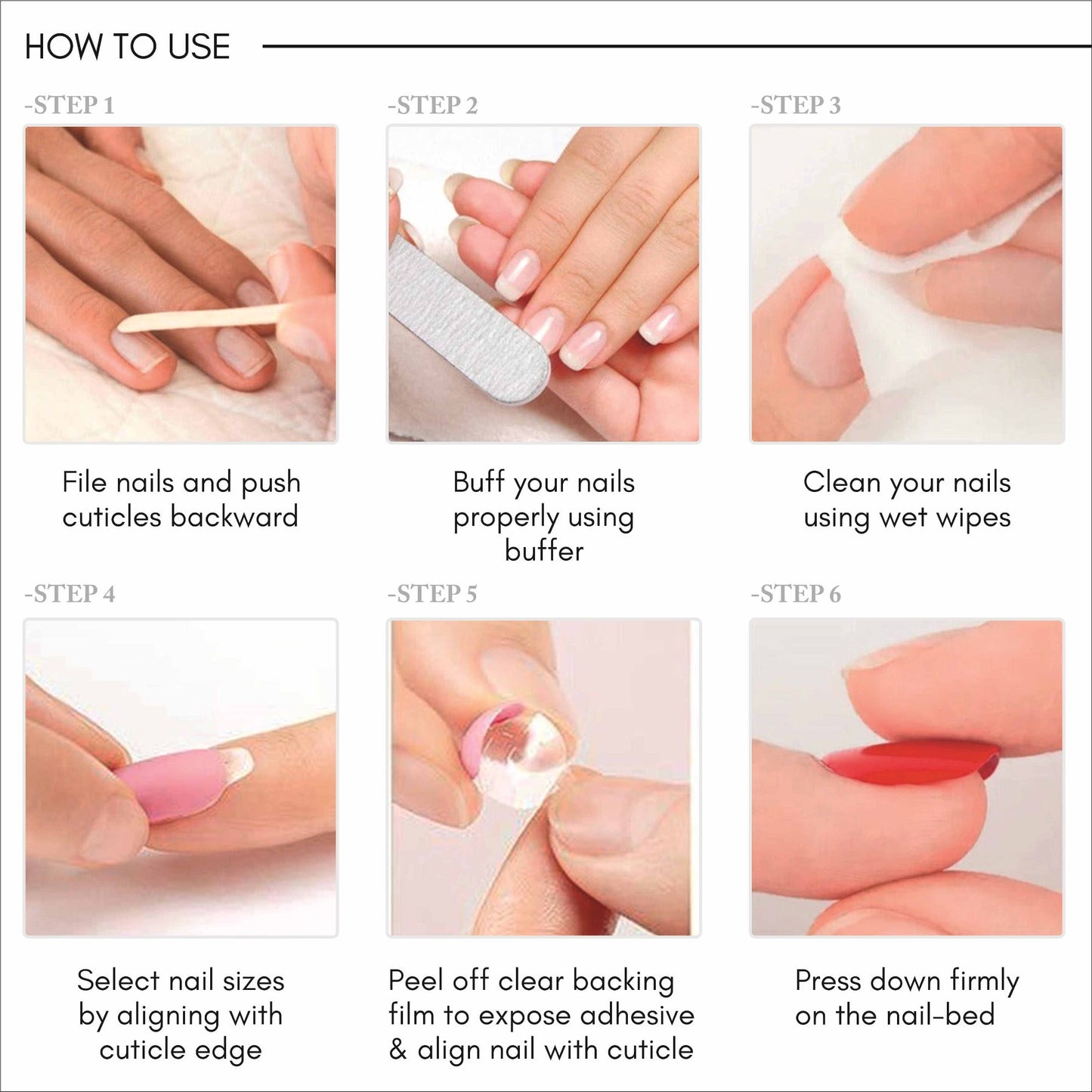 LICK NAILS Toe Glossy Finish False Press On Nails