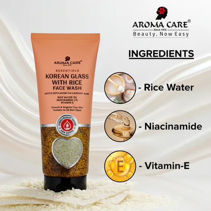 AROMA CARE KOREAN GLASS WITH RICE FACE WASH 50ML