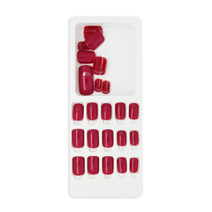 LICK NAILS Square Matte Deep Red Press On Nails