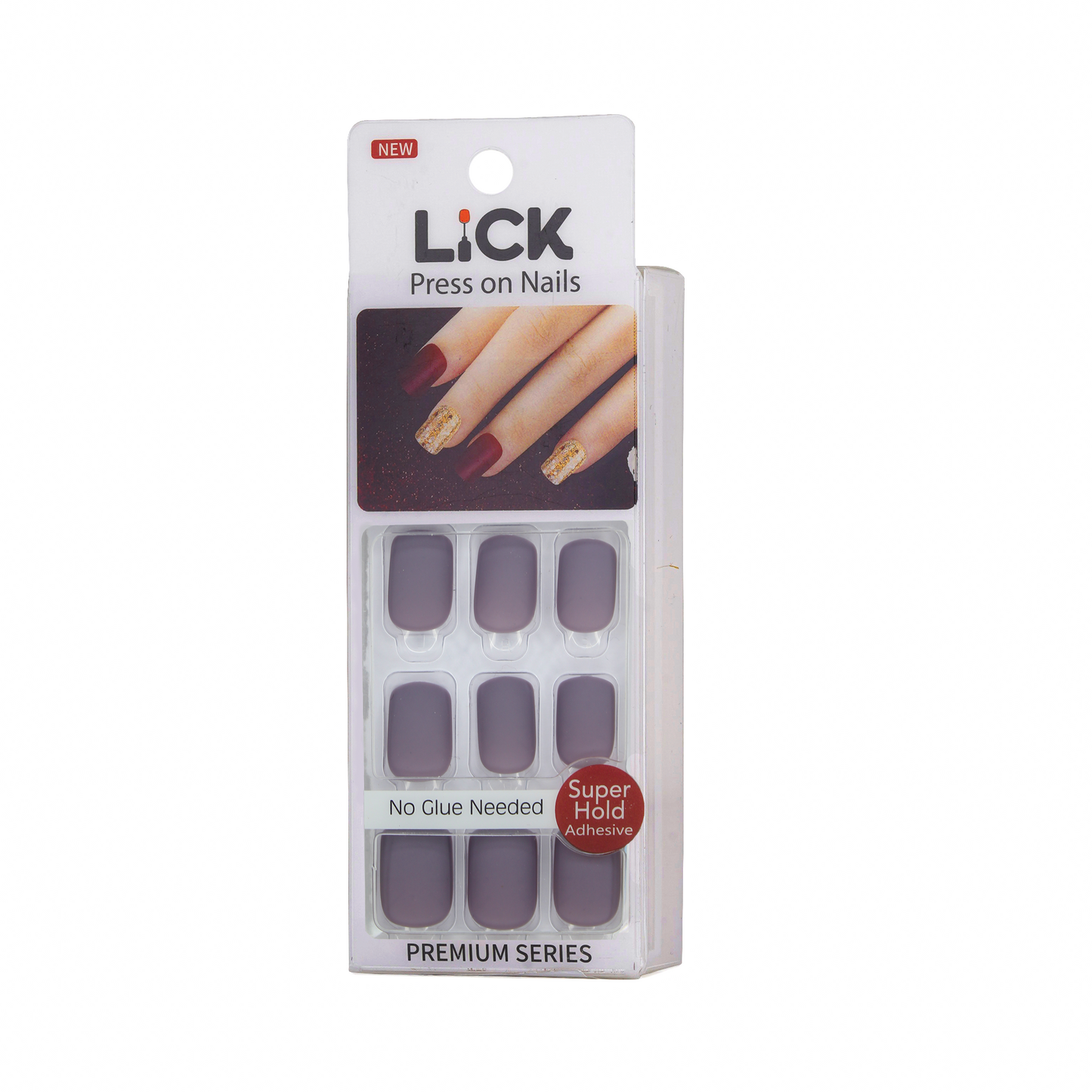 LICK NAILS Matte Purple Square Press On Nails