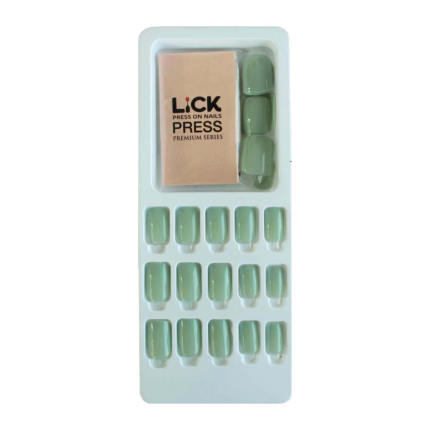 LICK NAILS Matcha Green Square Press On Nails