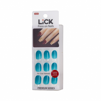 LICK NAILS Oval Shape Turquoise shade Press On Nails